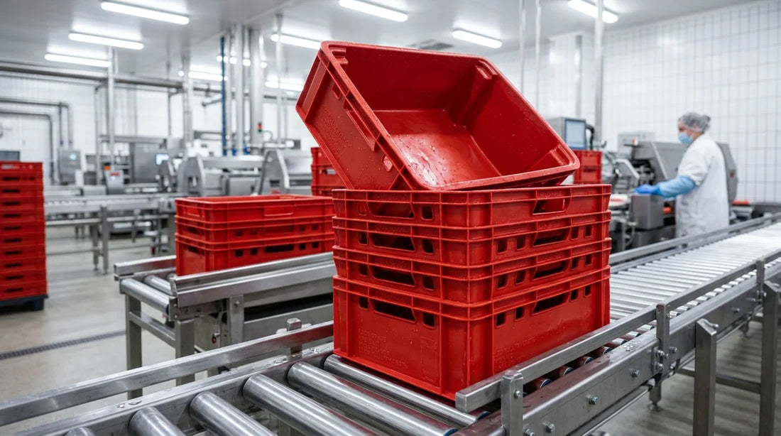 Et ve Kümes Hayvanları İşleme Endüstrisi İçin DIN 55423 Hijyenik Plastik Kasalar