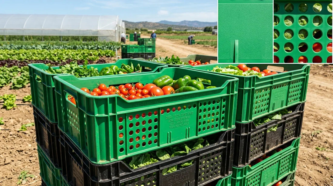 Tarım, Sera ve Taze Meyve-Sebze Hasadı İçin UV Korumalı Delikli Plastik Kasalar