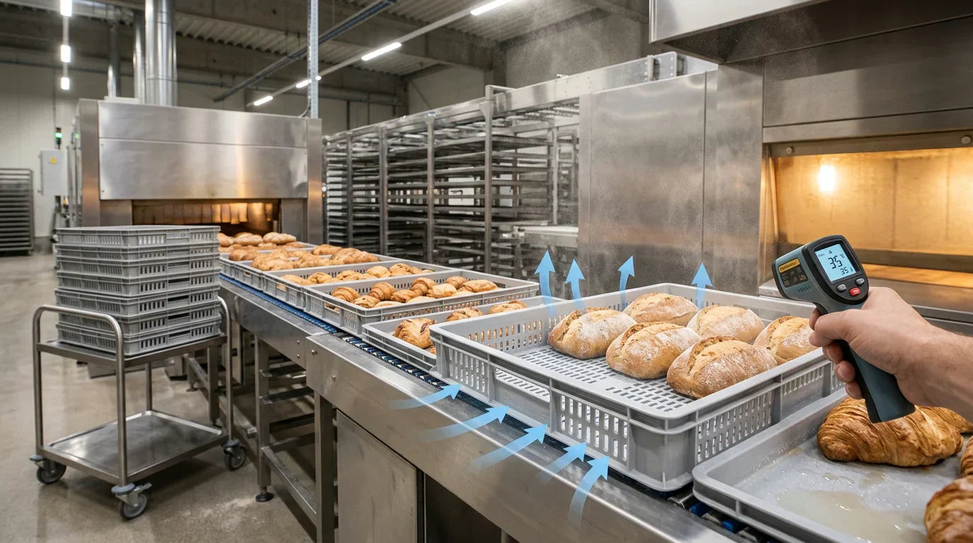 Fırıncılık ve Unlu Mamul Endüstrisi İçin Hava Akış ve Soğutma Optimizasyonlu Plastik Tepsiler