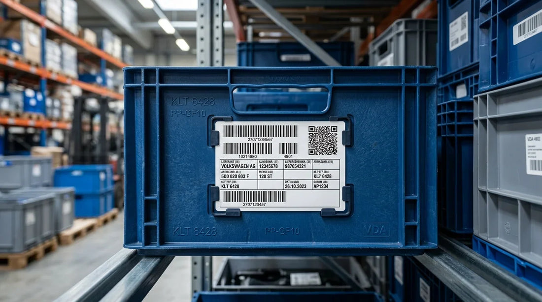 Otomotiv Takibinde VDA KLT Plastik Kasalar İçin VDA 4902 Standart Barkod Konumlandırması