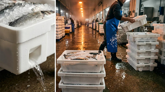 Deniz Ürünleri Lojistiği İçin Eriyen Buz Drenajlı ve Tuz Korozyon Dirençli Plastik Kasalar Bilgileri