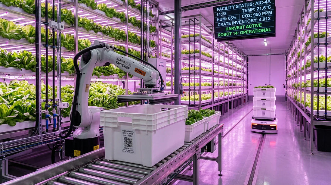 Hidroponik Dikey Tarım (Vertical Farming) Tesislerinde Otomasyon Uyumlu Sabit Plastik Kutular