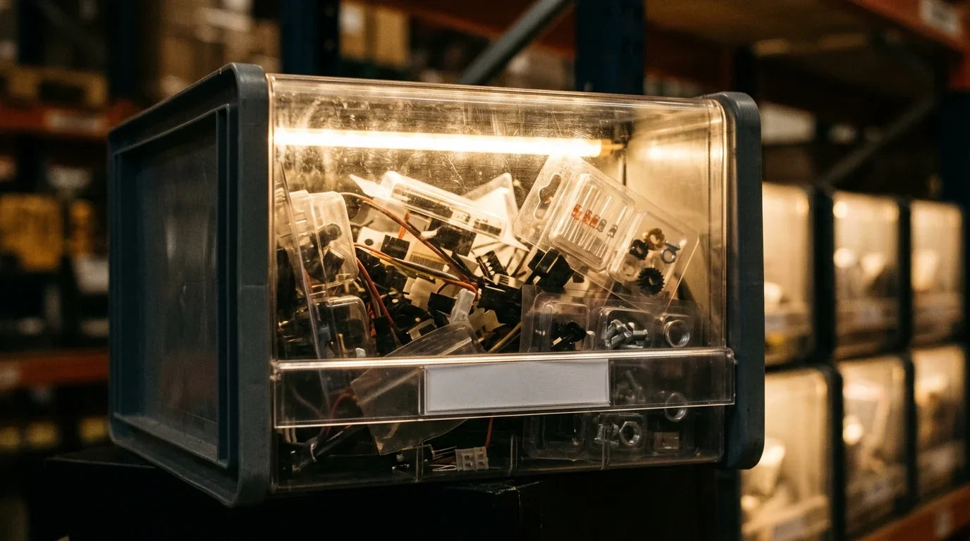 Kutu İçi Görünürlüğü Sağlayan Etiket Tutuculu Şeffaf Ön Yüzlü Plastik Picking Kutuları