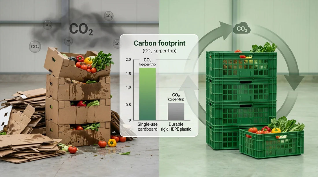 Tek Kullanımlık Oluklu Mukavvaya Kıyasla Sabit Plastik Sebze Kutularının Karbon Ayak İzi