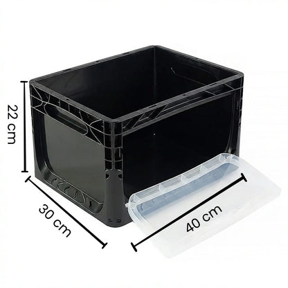 Yandan Kapaklı Plastik Kasa 40x30x22 cm