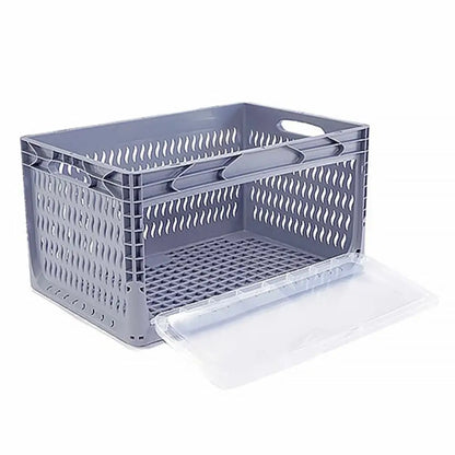 Yandan Kapaklı Delikli Plastik Kasa 60x40x32 cm