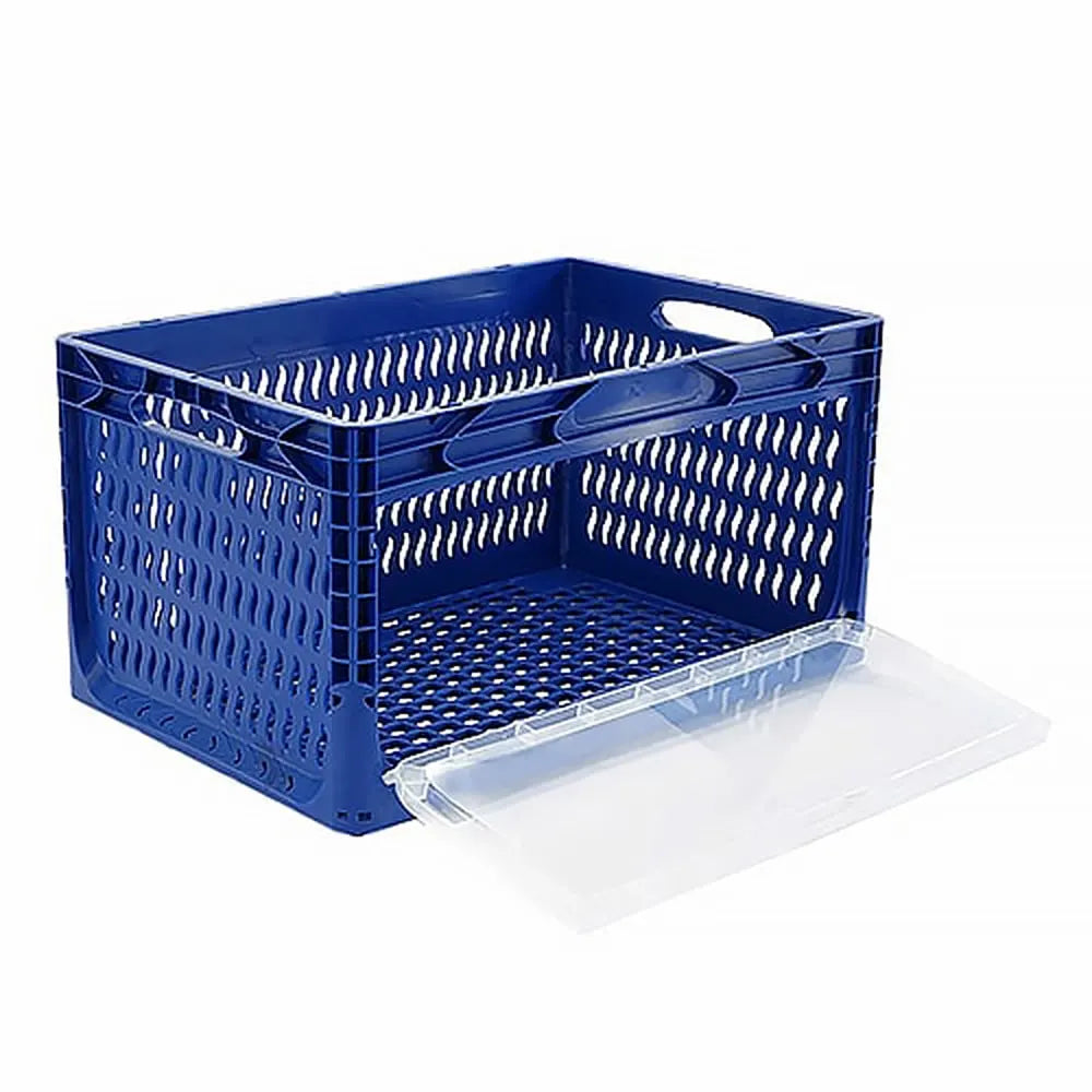 Yandan Kapaklı Delikli Plastik Kasa 60x40x32 cm