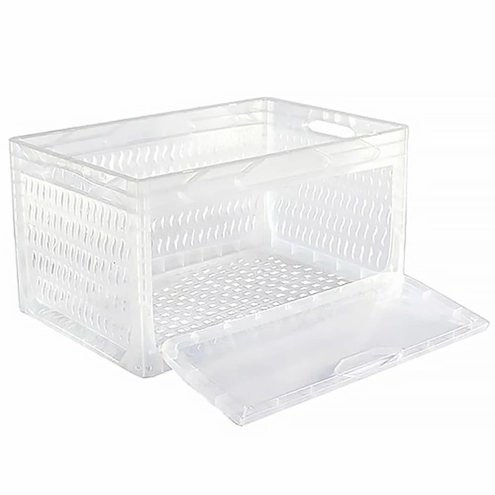 Yandan Kapaklı Delikli Plastik Kasa 60x40x32 cm