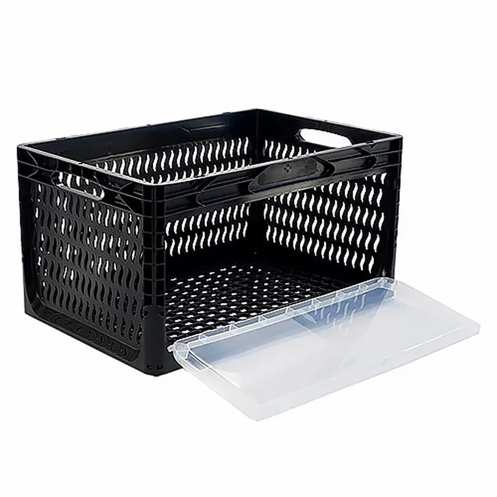 Yandan Kapaklı Delikli Plastik Kasa 60x40x32 cm