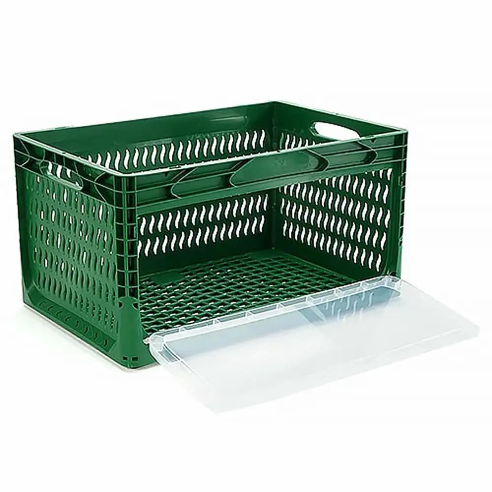 Yandan Kapaklı Delikli Plastik Kasa 60x40x32 cm