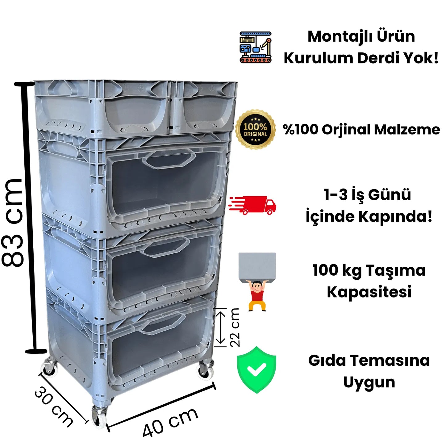 Tekerlekli Dolap 3R