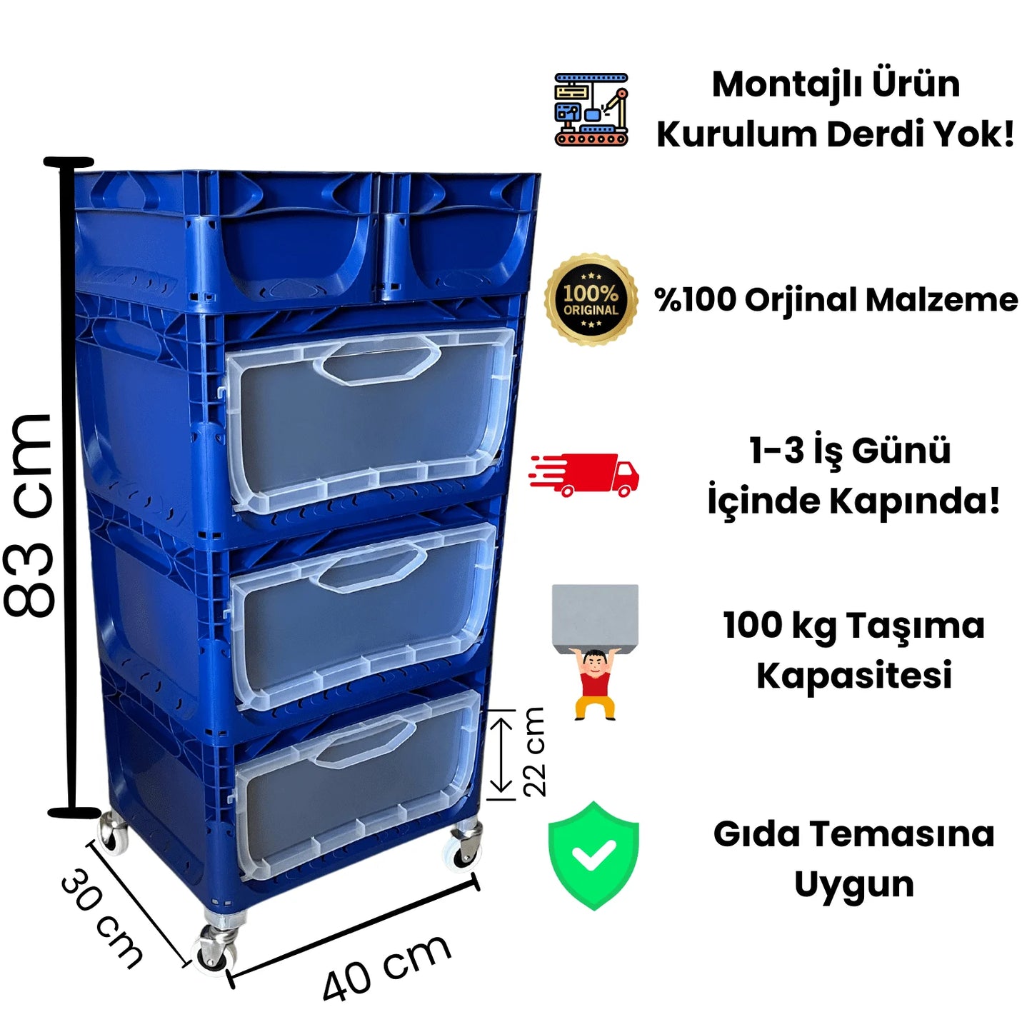 Tekerlekli Dolap 3R