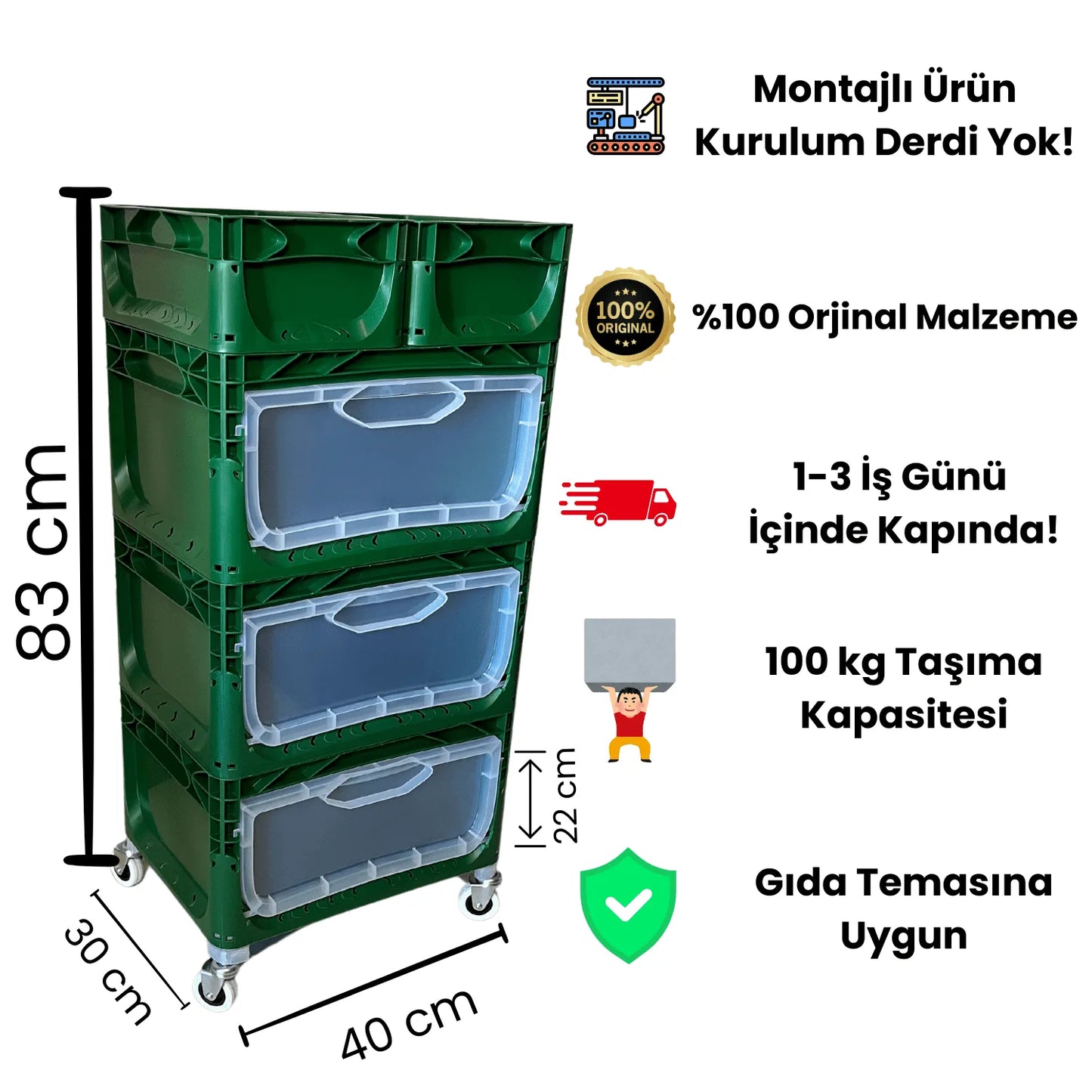 Tekerlekli Dolap 3R