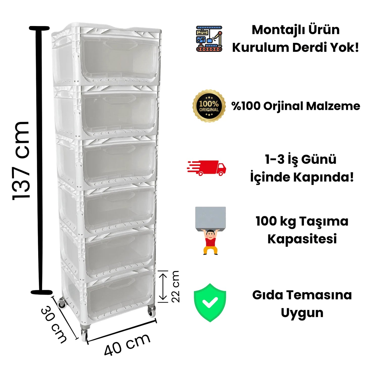 Tekerlekli Dolap 6R