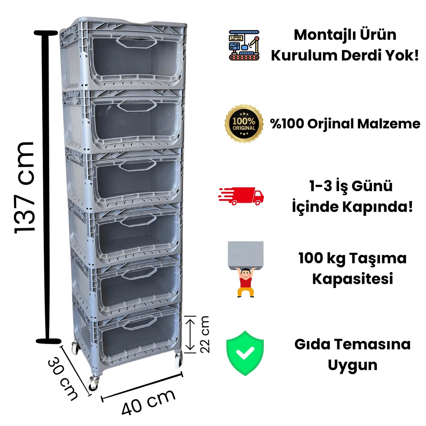 Tekerlekli Dolap 6R
