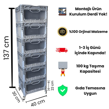 Tekerlekli Dolap 6R