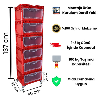 Tekerlekli Dolap 6R