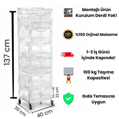 Tekerlekli Dolap 6R