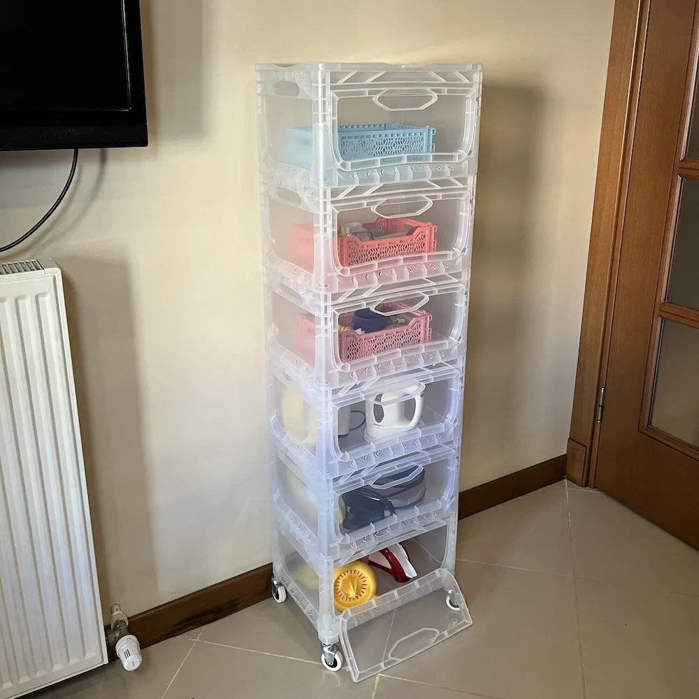 Yandan Kapaklı Plastik Kasa 40x30x22 cm