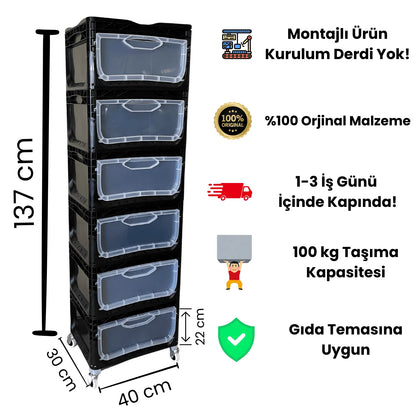 Tekerlekli Dolap 6R