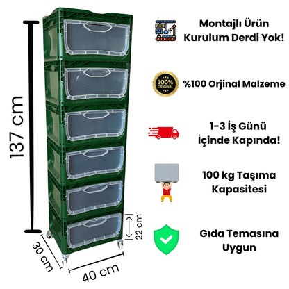 Tekerlekli Dolap 6R