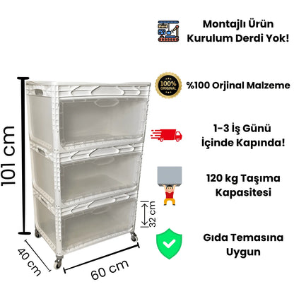 XL Tekerlekli Dolap 3R