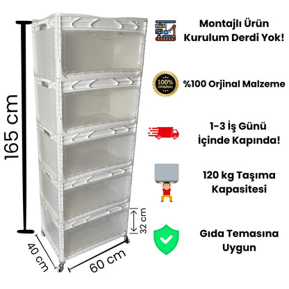 XL Tekerlekli Dolap 5R