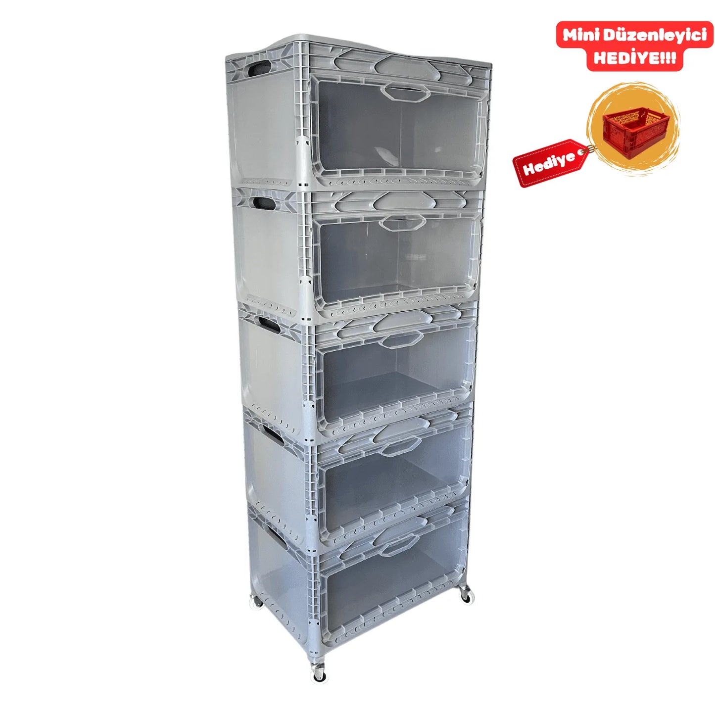 Yandan Kapaklı Plastik Kasa 60x40x32 cm