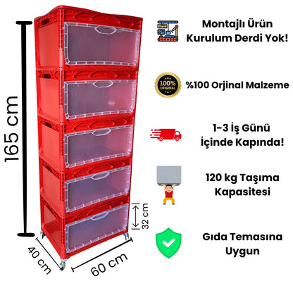 XL Tekerlekli Dolap 5R